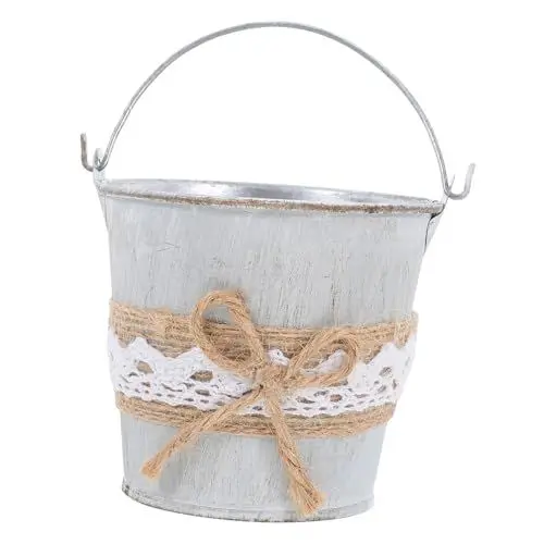 Produktbild: HOMSFOU Rustikaler Blumeneimer Bauernkübel Aus Metall Antike Blumenvasen Verzinkte Milchkanne Vase Mit Blumenkrug Milchkannenvase Französischer Eimer Land Blumenarrangement Ländlich