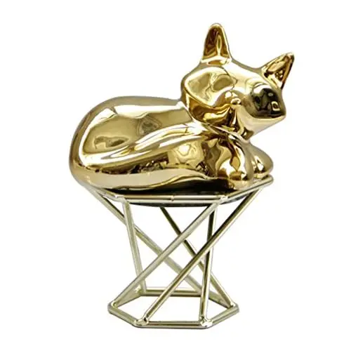 Produktbild: HOMSFOU Schreibtischfiguren Banksy Fuchs Skulptur Keramik Figuren Luftpflanzen Halter Tillandsien St?nder Dekofigur Tischdeko Auto Schreibtisch Dekoration Skandinavische Spielfiguren