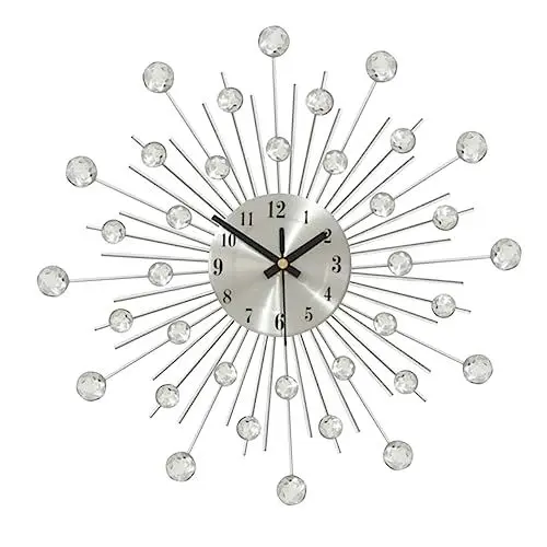 Produktbild: HOMSFOU Stille Uhr Wanduhr Digitale Strass- -Wanduhr Stille Wanduhr Arabische Zahlen Runde Wanduhren Dekorative Uhr Bastel-Wanduhr Moderne Stille Uhr Dekoriert Arabisch