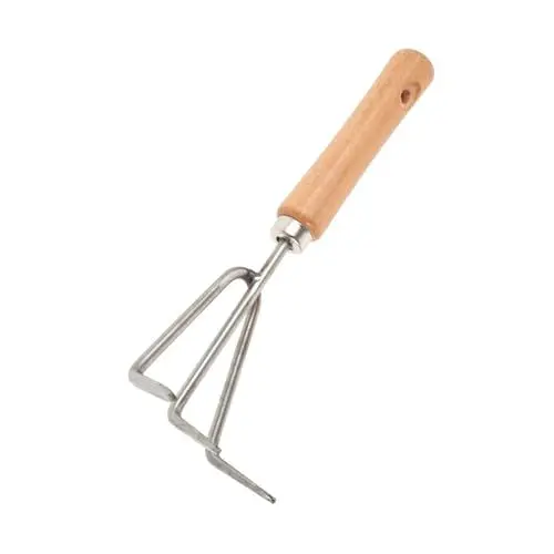 Produktbild: HOMSFOU Topfwerkzeuge Rechen Bodenfräse Bodenlockerungsrechen Muschel Rechen Gartenstrauchrechen Rechen Gartenwerkzeug Gehaltener Grubber Kleines Japanisches Gartengerät Handrechen Hölzern
