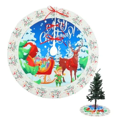 Produktbild: HOMSFOU Weihnachtsbaum Decke Christbaumschmuck Weihnachtsbaum Unterlegdecke Christbaum Unterseite Weihnachtsbaumteppich Weihnachtsbaumkorb Schürze Weihnachten Urlaubsartikel Polyestertuch
