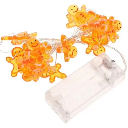 Produktbild: HOMSFOU Weihnachtsdeko 1 Stück Lebkuchenmann-Lichterkette Led-Dekoration ration Ästhetische Raumdekoration Dekorative Farbige Weihnachtslampe Weihnachtslichtornament