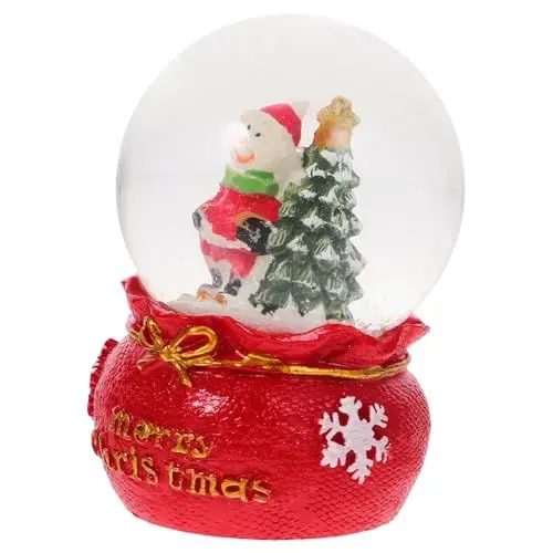 Produktbild: HOMSFOU Weihnachtskristallkugel Santa Schneekugel Weihnachtsmann Figur Weihnachtsnachtlicht Weihnachtsstrumpf Stuffer Urlaub Schneekugel Weihnachtsschnee Frostschutzmittel Haushalt