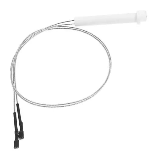 Produktbild: HOMSFOU Zündnadel aus Keramik Feuerstellenzünder Glühkerzenzünder Grillanzünder Piezo- piezoelektrischer Piezo-Zündung mit Kabel Grillzünder-Set Gaszähler Abs Weiß