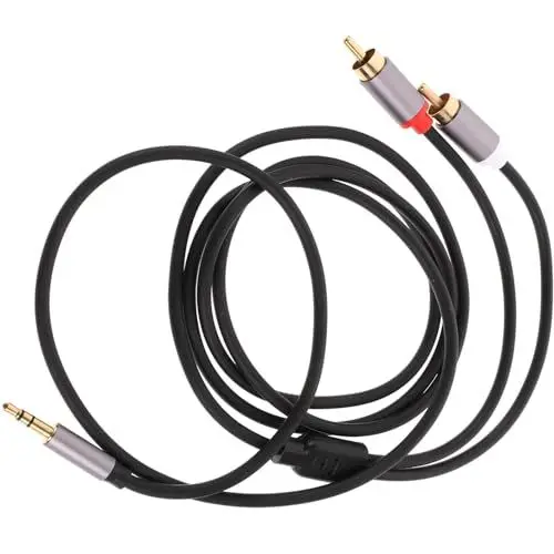 Produktbild: HOMSFOU digitales optisches Audiokabel zum Kabel Audio-Lautsprecheranschluss Stereo-Klinkenkabel audio funkübertragung Stereokabel 3,5 mm auf Cinch-Kabel Hilfskabel vergoldet Grey