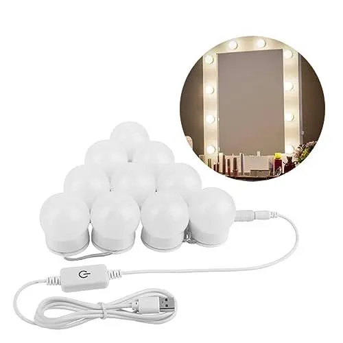 Produktbild: HOMSFOU schminkspiegel LED-Kosmetikspiegelleuchte LED-Spiegelleuchten für den Waschtisch Kosmetikspiegelleuchten bilden schmücken Weiß