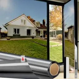 Produktbild: HOMTOL Spiegelfolie Fenster Sichtschutz, 75x200cm Sonnenschutzfolie Fenster Innen Mit Plastikschaber, Spiegelfolie Selbstklebend Keine Klebstoffe, Sonnenschutzfolie Fenster Außen, Sonnenschutz Fenster