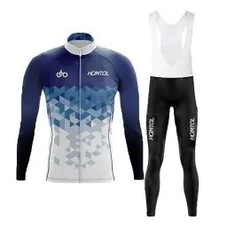 Produktbild: HOMTOL Radtrikot Set Herren Langarm Kurzarm Fahrradbekleidung Fahrradtrikot Triathlon Anzug Herren Fahrrad Trikots Atmungsaktiv Elastische Schnell Trocknend Trikot Radfahren MTB