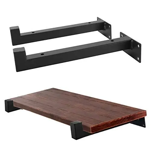 Produktbild: Homtone Regalträger 2 Stück Metal Regal Unterstützung Schwerlastträger, Schwarz Wandträger Regalhalterung für Bank Tisch, Maximale Belastung 30kg (20cm)