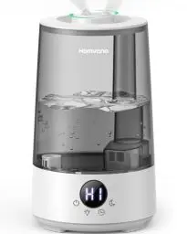 Produktbild: Homvana Luftbefeuchter Schlafzimmer Top-Fill, 3.6L 360°Cool Mist 34H Dauerhaft, Ruhig 16dB (SilentSpary Tech) Klein, Kinderzimmer Baby, BPA Free, Aromadiffusor für Pflanzen 7-Color Night Light