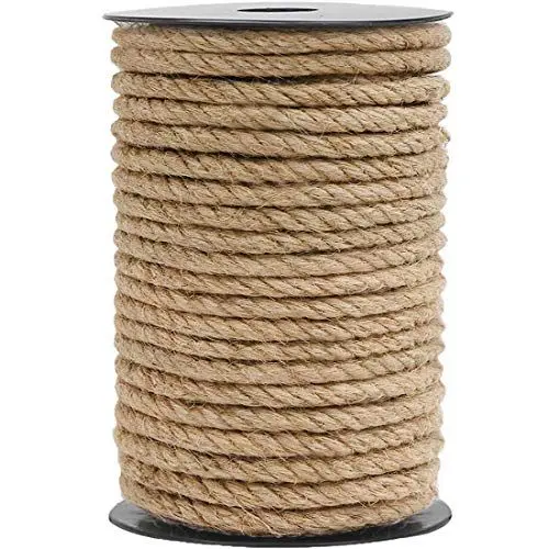 Produktbild: HOMYHOME natürliche Jute Kordel bindfäden 6mm 30 Meter Garten Kordel Kunst Handwerk heschenk bindfäden Weihnachten bindfäden Industrie verpackung Materialien langlebig saite für im Garten