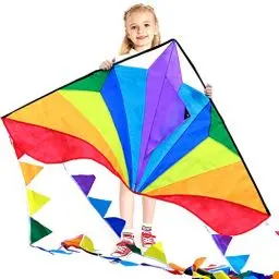 Produktbild: HONBO Kinder Drachen Große Delta Kites für Kinder und Erwachsene für Beach Trip Outdoor Games,Perfekt für Anfänger,String Line Inklusive Spielzeuge einfach zu fliegen Kites mit farbigen Farben Tail