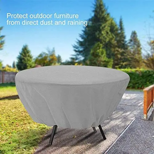 Produktbild: HONCENMAX Abdeckung für Rundtische Gartentisch Abdeckhaube Abdeckplane Schutzhülle, Wetterfest/Wasserdicht/UV-Beständig, Tischabdeckung Gartenmöbel für Sitzgarnituren Gartentische Möbelsets(50*23in)