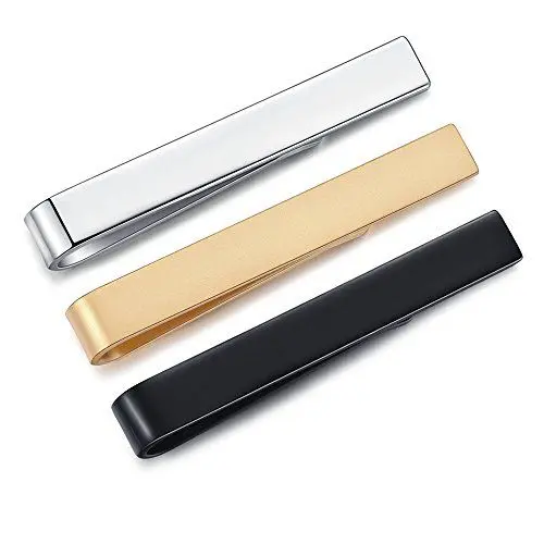 Produktbild: HONEY BEAR 3/6 Stück 4cm Herren Kinder Krawattennadel Set Krawattenklammer für schmale Krawatten Edelstahl Tie Clip