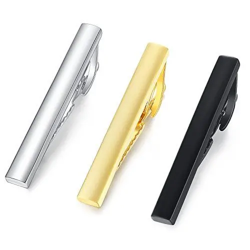 Produktbild: HONEY BEAR 3 Stück 4cm Herren Kinder Krawattennadel Set Krawattenklammer für schmale Krawatten Edelstahl Tie Clip (3 Stück für schmale Krawatten mit Box B)