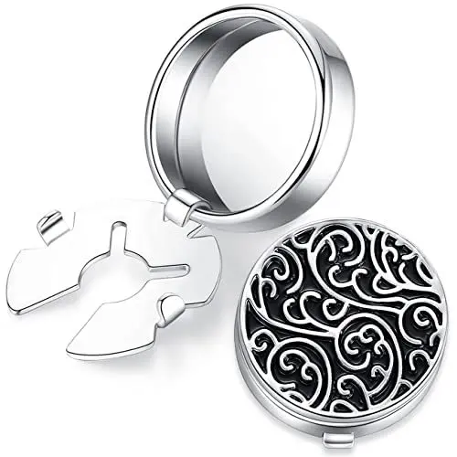 Produktbild: HONEY BEAR Herren Retro Muster Geschnitzt Manschettenknöpfe Cufflinks Manschettenknopf für das normale Hemd der Männer, Hochzeit Geschäft Geschenk (Schwarz mit Silber)