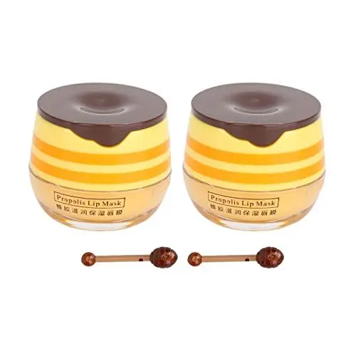 Produktbild: Honey Balm Original, Lippenmaske, Lippenschlafmaske 2 Stück Bienenbalsam Honigtopf Propolis Feuchtigkeitsspendende Honig-Lippenmaske Propolis Lippenbalsam Lippenbalsam Honig