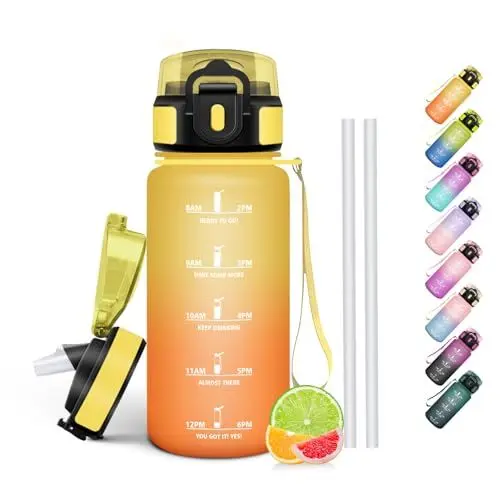 Produktbild: HoneyHolly Trinkflasche Kinder 500ML, BPA-Frei, Trinkflasche Kohlensäure Geeignet, Wasserflasche Auslaufsicher, Sportflasche mit Strohhalm, Wasserflasche Sport für Kinder, Schule, Büro