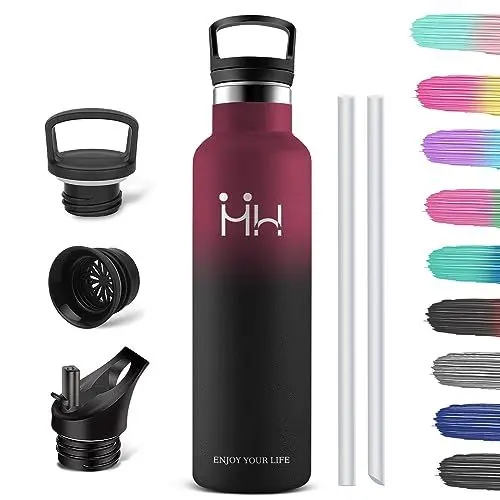 Produktbild: HoneyHolly Vakuum Isolierte Trinkflasche Edelstahl 1000ML, BPA Frei Wasserflasche Edelstahl Auslaufsicher Thermosflasche, Thermoskanne kohlensäure geeignet für Sport, Fahrrad, Fitness, Outdoor