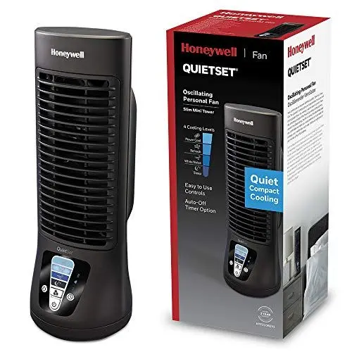 Produktbild: Honeywell QuietSet Ventilator (oszillierend, individuell einstellbar, Mini-Turmventilator, leiser Betrieb) HTF210BE
