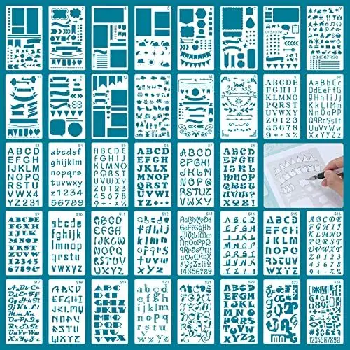 Produktbild: HonGien 38PCS Zeichnung Malerei Schablonen, Journal Schablonen Set, Wiederverwendbare Zeichnung Malerei Vorlage für Kinder und Erwachsene Diy