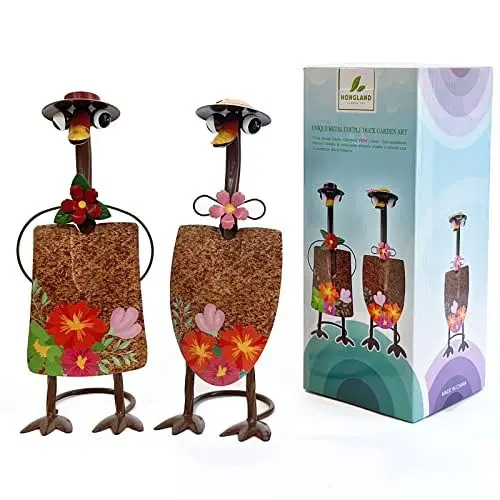 Produktbild: HONGLAND Gartenkunst aus Metall, Schaufeln, Ornamente, Enten-Gartenstatuen, Gartendekoration, Bauernhaus, Hof, Rasen, Weihnachtsdekoration, Einweihungsgarten, Geschenk, 2 Stück