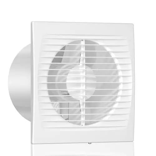 Produktbild: Hon&Guan Badlüfter 150mm Lüftung Wandventilator, 295m³/h Abluftventilator Leiser Betrieb, Kein EU-Stecker Ventilator für Küche, Badzimmer, WC, Garage, Schlafzimmer, Loftfenster, Weiß