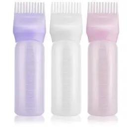 Produktbild: Honiwu Applikator Flasche Haare, 170ml/6oz Hair Oil Applicator, 3 Stück Haarfärbebürste Flasche Haarfärbemittel Flasche Bürste Färben Shampoo Flasche Ölkamm Haarwerkzeuge Applikator Pinsel Flaschen