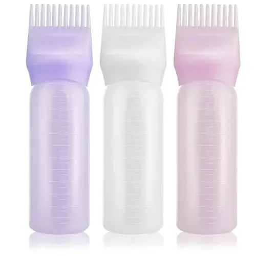 Produktbild: Honiwu Applikator Flasche Haare, 170ml/6oz Hair Oil Applicator, 3 Stück Haarfärbebürste Flasche Haarfärbemittel Flasche Bürste Färben Shampoo Flasche Ölkamm Haarwerkzeuge Applikator Pinsel Flaschen