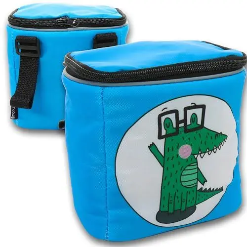 Produktbild: honju Bike Lenker-Tasche Kinder-Fahrrad (Abnehmbarer Deckel, Fahrrad-Tasche für den Lenker mit Reflektoren, Sicherer Halt Dank Klettverschluss, Inkl. Innentasche) Karl Krokodil