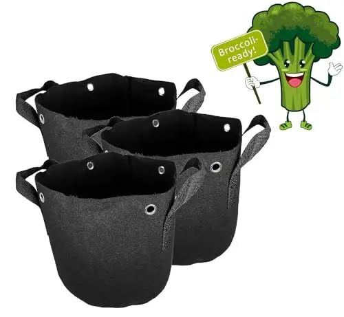 Produktbild: honju Home Grow-Bag - Stofftopf 11l Volumen (3er Pack) (Pflanzsack, Pflanzgefäße für Draussen mit verstärken Löchern zum Runterbinden, Besseres Wurzelwachstum, Vermeidung von Staunässe) schwarz