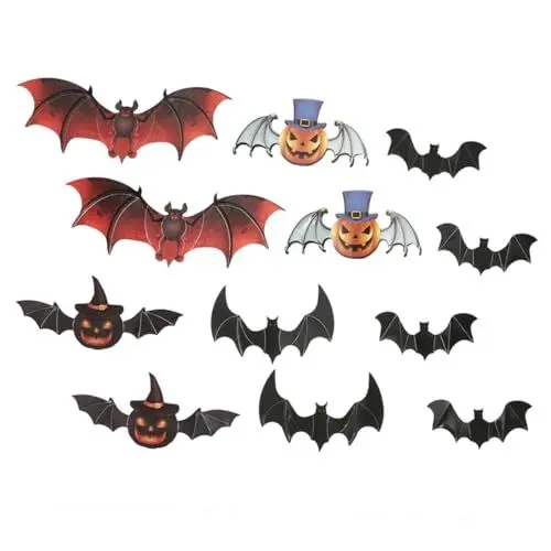 Produktbild: HONMEET 12 Stück Halloween 3D-Fledermaus-wandaufkleber Fledermaus-Dekoration Aufkleber Abziehbilder Gruselige Halloween Wanddeko