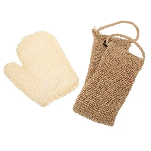 Produktbild: HONMEET Körperschrubber Peeling-handschuhe Satz Handtuch Badepeeling-fäustling Rückenschrubber Dusche Reinigungshandschuh