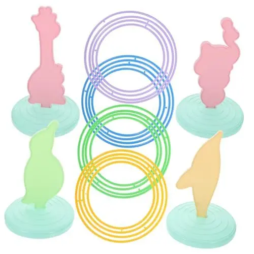 Produktbild: HONMEET 1 Satz Tierring Spielzeug Wurfspiel Für Tiere Ringwurfspiel Für Kinder Pädagogisches Wurfspiel Lustiges Wurfspiel Ringspiele Im Freien Wurfspiel Spielzeug Spielzeuge Hölzern