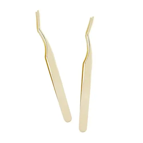 Produktbild: HONMEET 2St Pinzette mit gebogener Spitze Volumen Pinzette wimpernverlängerung pinzette wimperverlängung eyelash extension Pinzette zum Verpflanzen von Wimpern Wimpernpinzette aus Metall