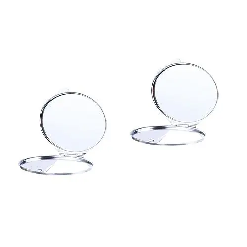 Produktbild: HONMEET 2St Schminkspiegel Vanity Mirror Makeup Mirror Ovaler Kosmetikspiegel Taschenspiegel Minispiegel quadratischer Spiegel Klappbarer tragbarer Spiegel Doppelter Seitenspiegel