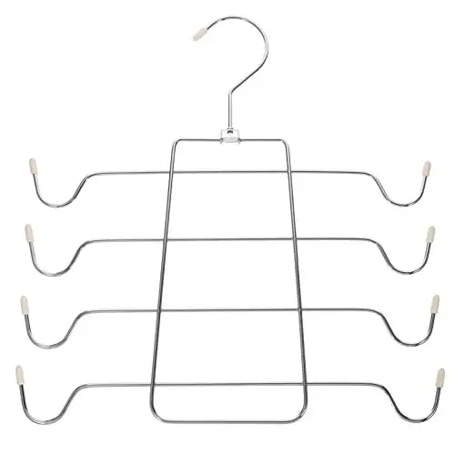 Produktbild: HONMEET 2st Sling-aufhänger Kleiderbügel Für Schals, Gürtel Raumorganisation BH Schrankaufbewahrung Leibchen Für Damen Wohnheim-Essentials Panzer Fräulein Haken Aus Metall Pyjama Chrom