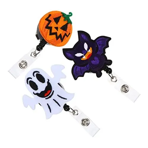 Produktbild: HONMEET Kreative Halloween-Schlüsselanhänger 3 Stück Filz bestickte Abzeichen und stabiler