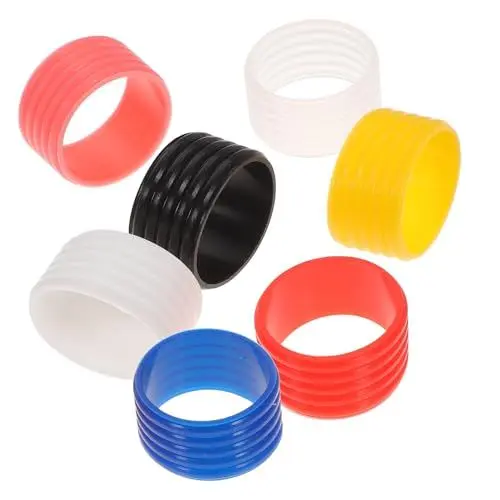 Produktbild: HONMEET 7st Schlägerdichtgummiring Tenniszubehör Badminton-griffband Schlägerzubehör Outdoor-schlägerband Tennis-overgrips-Ringe Wiederverwendbarer Schlägerring Tennisgriffe Kieselgel