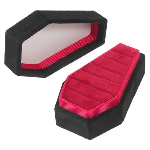 Produktbild: HONMEET Kasten Ringschachtel geschenkverpackung deckel schmuckbox verlobungsgeschenk Zartes Ringkästchen Halloween-Schmuck-Organizer Tischdekorationen Ringorganisator Sarg- Abs