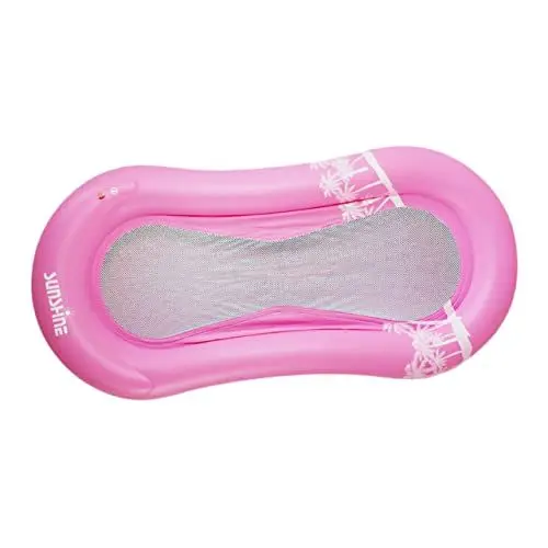 Produktbild: HONMEET Liegesessel Aufblasbarer Liegestuhl Aufblasbare Liege Strandhängematte Tragbar Schwimmende Liege Stuhl Hängematte Sofa-Chaise Aufblasbare Strandliege Schwebend Chaiselongue Rosa