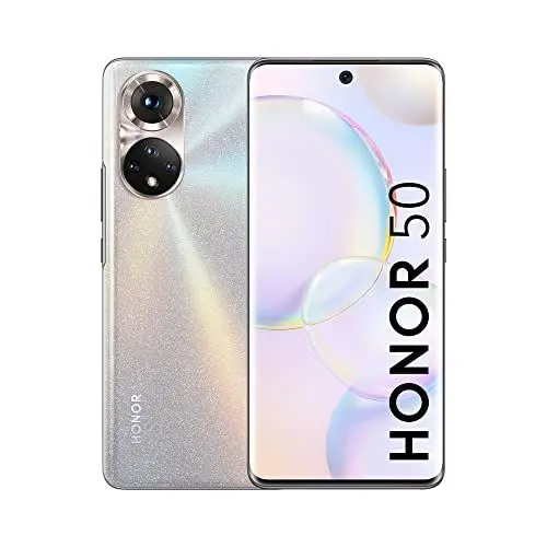 Produktbild: HONOR 50 Smartphone 5G, Mobiltelefon ohne Simlock mit 8+256 GB und 108-MP-Kamera, Dual-SIM Handy, Abgerundetem 6,57-Zoll-Bildschirm mit 120 Hz und Android 11,Globale Version Frost Crystal
