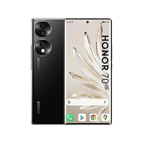 Produktbild: HONOR 70 Smartphone 5G, Android Handy, 256 GB, 6,67 Zoll großes Curved-OLED-Display (120 Hz), 54 MP Triple Rückkamera, 4800 mAh Akku, 66 W HONOR SuperCharge, Schwarz