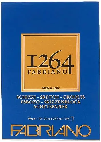 Produktbild: Honsell 19100632 - Fabriano Schizzi Skizzenblock 1264 kopfgeleimt, 90 g/qm, DIN A4, 100 Blatt Skizzenpapier in elfenbeinweiß, säurefrei, leicht gekörnt, für alle Trockentechniken