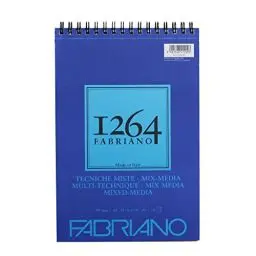 Produktbild: Honsell 19100643 - Fabriano Mix Media Spiralblock 1264, 300 g/qm, DIN A4, 30 Blatt naturweißes, mittelkörniges Papier, säurefrei, für alle vielfältige Techniken geeignet