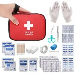 Produktbild: HONYAO® Erste Hilfe Set, Mini Reiseapotheke 90 Teilig, Notfalltasche Notfallset Klein für Outdoor Zuhause Auto Arbeitsplatz Camping Motorrad Fahrrad Wandern Notfall