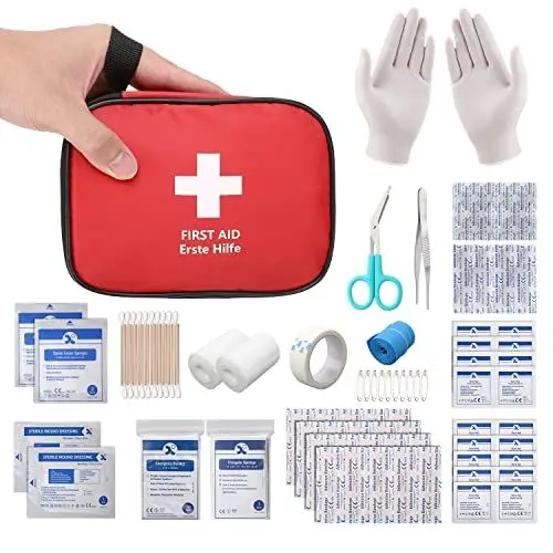 Produktbild: HONYAO® Erste Hilfe Set, Mini Reiseapotheke 90 Teilig, Notfalltasche Notfallset Klein für Outdoor Zuhause Auto Arbeitsplatz Camping Motorrad Fahrrad Wandern Notfall