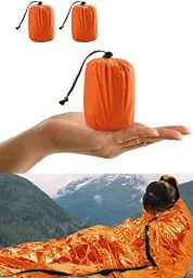 Produktbild: HONYAO Notfall Überleben Schlafsack, Survival Biwak Sack Erste Hilfe Rettungsdecken Wasserdicht Notfalldecke Ultraleicht Hitzeabweisend Kälteschutz für Outdoor Camping Wandern