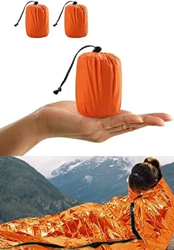 Produktbild: HONYAO Notfall Überleben Schlafsack, Survival Biwak Sack Erste Hilfe Rettungsdecken Wasserdicht Notfalldecke Ultraleicht Hitzeabweisend Kälteschutz für Outdoor Camping Wandern