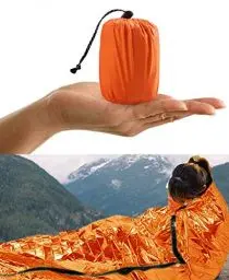 Produktbild: HONYAO Notfalldecke Schlafsack, Survival Biwaksack Erste Hilfe Rettungsdecken Wasserdicht Notfallzelt Ultraleicht Hitzeabweisend Kälteschutz mit Signalpfeifen, für Outdoor Camping Wandern